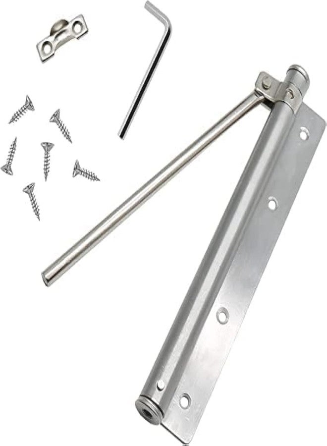 Delzon جهاز إغلاق أبواب زنبركي عالمي من ديلزون، ذاتي الإغلاق، مصنوع من الفولاذ، شديد التحمل، للاستخدام التجاري، قابل للتعديل هيدروليكيًا - فضي - Image 1